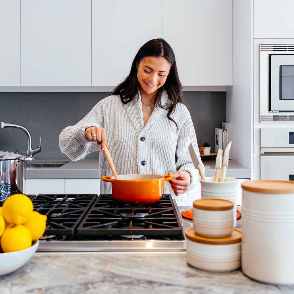 A person cooking